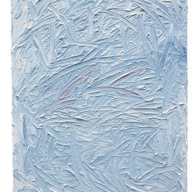 A blue and white textured painting.